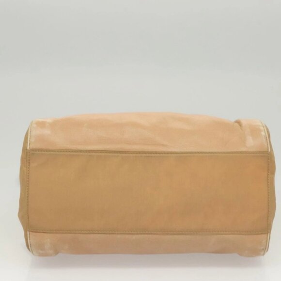 PRADA Chain Shoulder Bag Leather Beige Gold Auth 122203 - Picture 7 of 16